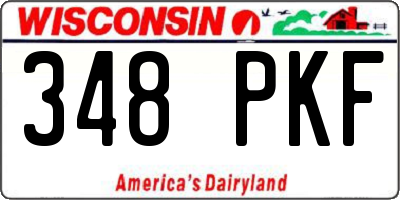 WI license plate 348PKF