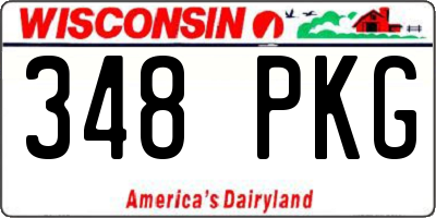 WI license plate 348PKG