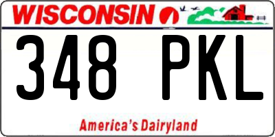 WI license plate 348PKL