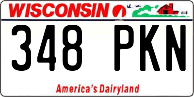 WI license plate 348PKN