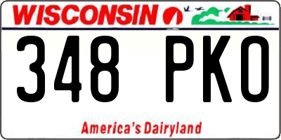 WI license plate 348PKO