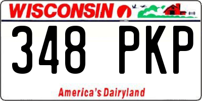 WI license plate 348PKP