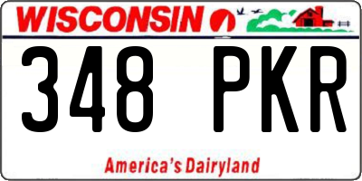 WI license plate 348PKR