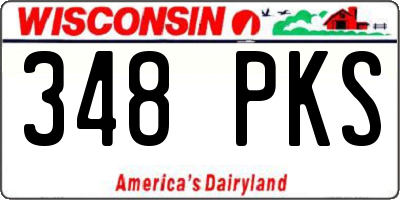WI license plate 348PKS
