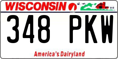 WI license plate 348PKW