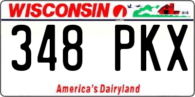 WI license plate 348PKX