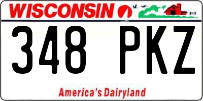 WI license plate 348PKZ