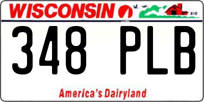 WI license plate 348PLB