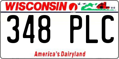 WI license plate 348PLC