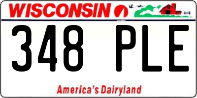 WI license plate 348PLE
