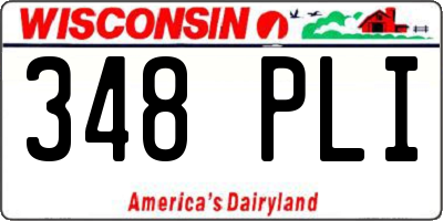 WI license plate 348PLI