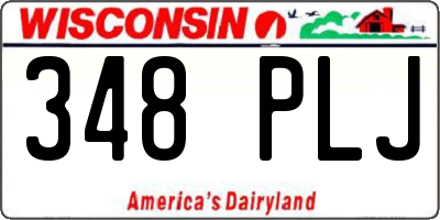 WI license plate 348PLJ