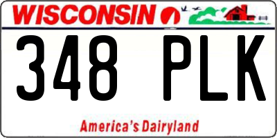 WI license plate 348PLK