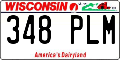 WI license plate 348PLM