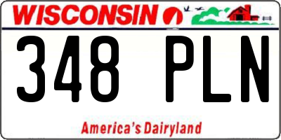 WI license plate 348PLN
