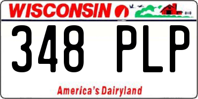 WI license plate 348PLP