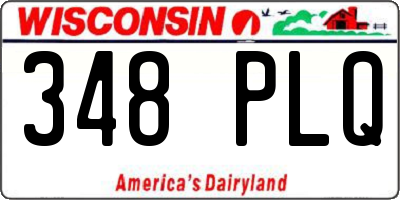 WI license plate 348PLQ