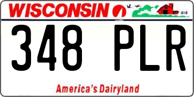 WI license plate 348PLR