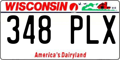 WI license plate 348PLX