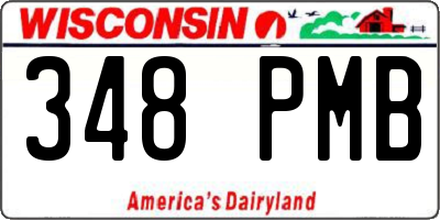 WI license plate 348PMB