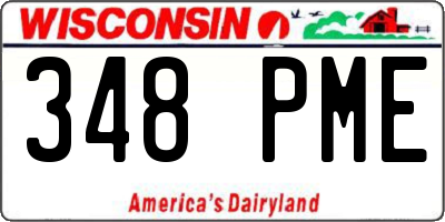 WI license plate 348PME