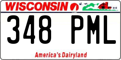 WI license plate 348PML