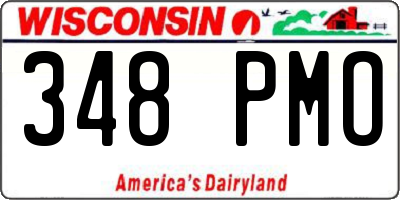 WI license plate 348PMO