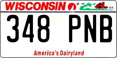 WI license plate 348PNB