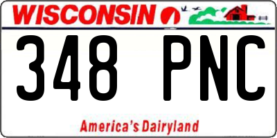WI license plate 348PNC