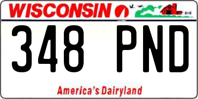 WI license plate 348PND