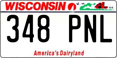 WI license plate 348PNL