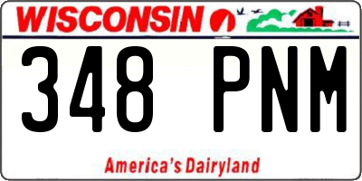 WI license plate 348PNM