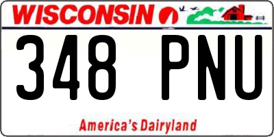 WI license plate 348PNU
