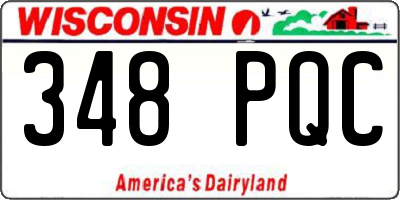 WI license plate 348PQC