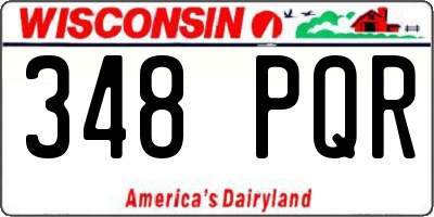 WI license plate 348PQR