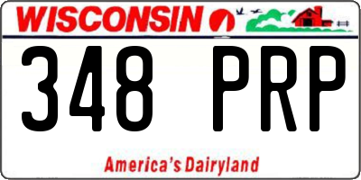 WI license plate 348PRP