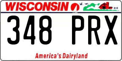 WI license plate 348PRX