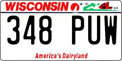WI license plate 348PUW