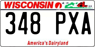 WI license plate 348PXA
