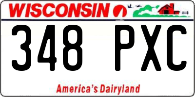 WI license plate 348PXC