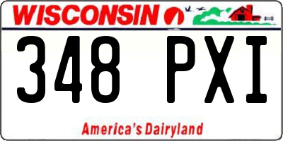 WI license plate 348PXI