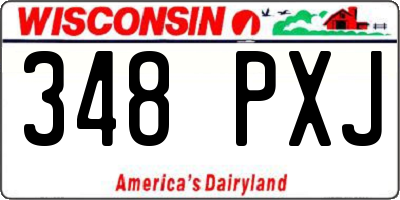 WI license plate 348PXJ