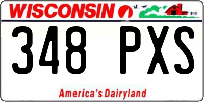 WI license plate 348PXS