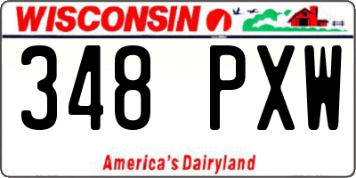 WI license plate 348PXW