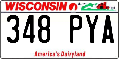WI license plate 348PYA