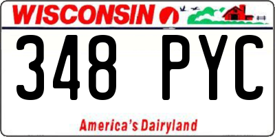 WI license plate 348PYC