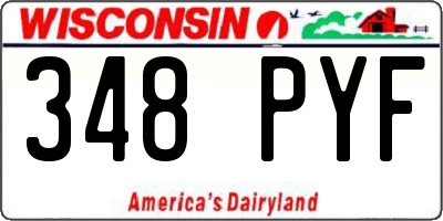WI license plate 348PYF