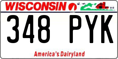 WI license plate 348PYK