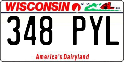 WI license plate 348PYL