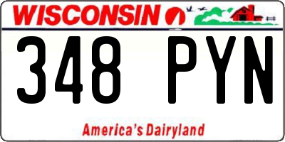 WI license plate 348PYN